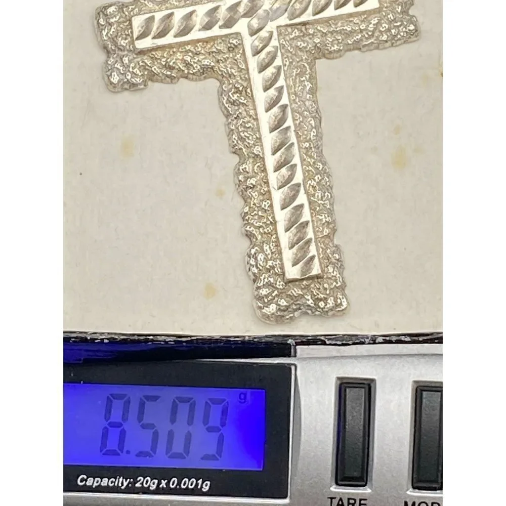 Berna Peci sterling silver 925 large cross crucifix pendant